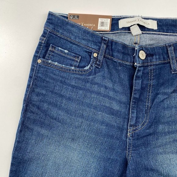 Vintage America Women's Jeans Boot-y Boot Cut Mid-Rise Slim Dark Wash sz 6 - Picture 4 of 6